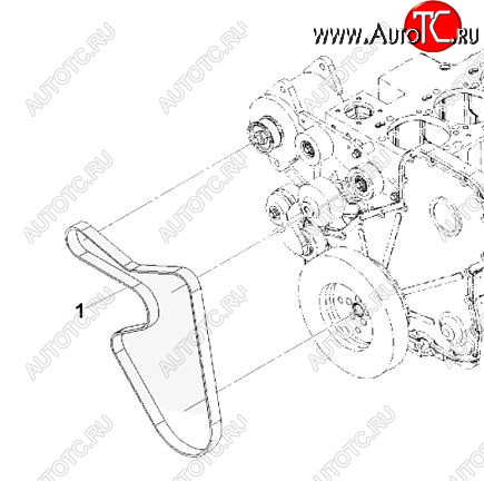 1 259 р. Ремень 8PK1727 6BT, ISLe 3911620 CUMMINS 14278  с доставкой в г. Вологда