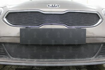 2 999 р. Защитная сетка в бампер (низ, ячейка 3х7 мм) Alfeco Стандарт KIA Ceed 3 CD хэтчбэк (2018-2025) (Чёрная)  с доставкой в г. Вологда. Увеличить фотографию 2