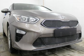 2 999 р. Защитная сетка в бампер (низ, ячейка 3х7 мм) Alfeco Стандарт KIA Ceed 3 CD хэтчбэк (2018-2025) (Чёрная)  с доставкой в г. Вологда. Увеличить фотографию 5