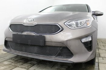 2 999 р. Защитная сетка в бампер (низ, ячейка 3х7 мм) Alfeco Стандарт KIA Ceed 3 CD хэтчбэк (2018-2025) (Чёрная)  с доставкой в г. Вологда. Увеличить фотографию 4