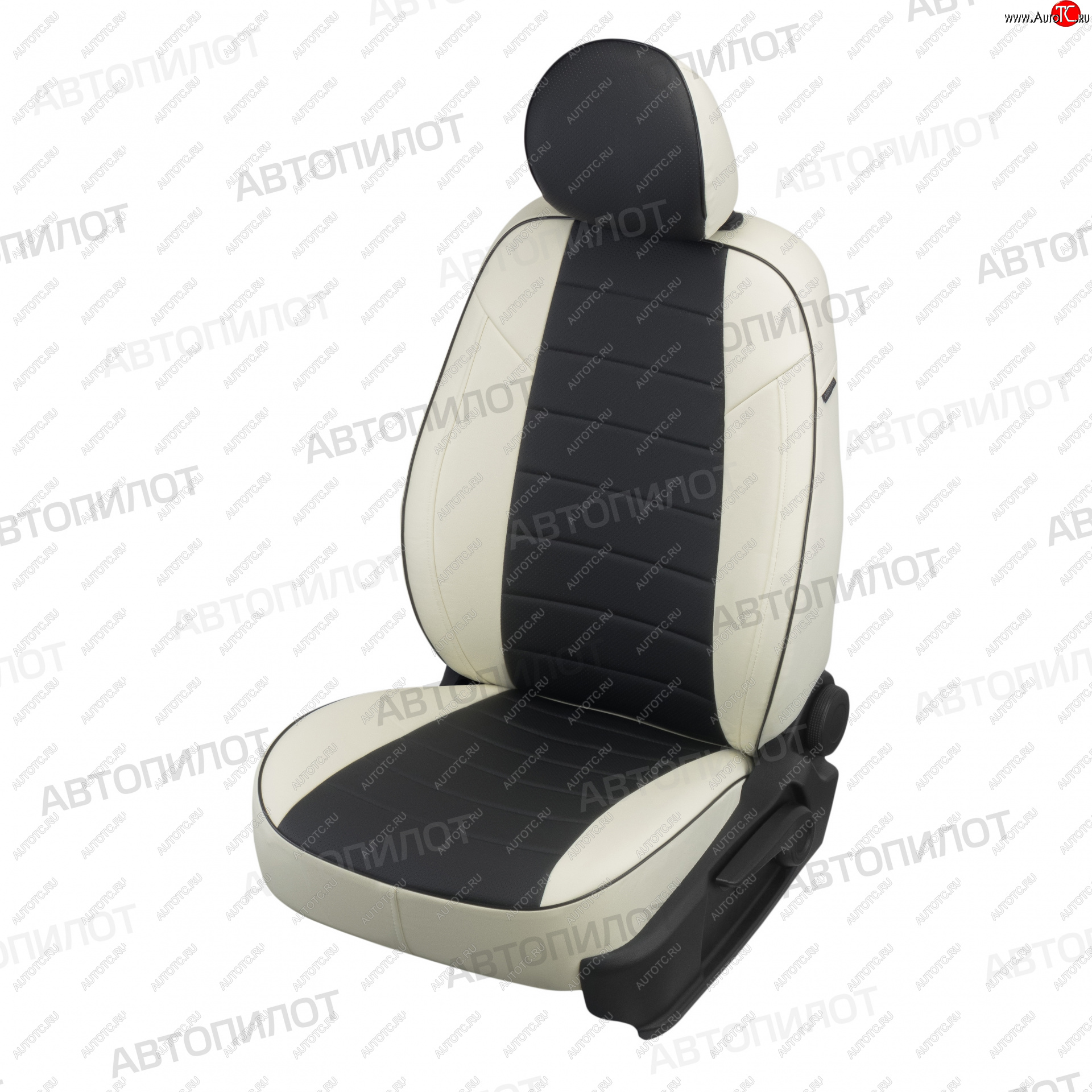 13 849 р. Чехлы сидений (экокожа, 40/60) Автопилот Volkswagen Polo 9N1 хэтчбэк 5 дв. дорестайлинг (2001-2005) (белый/черный)  с доставкой в г. Вологда
