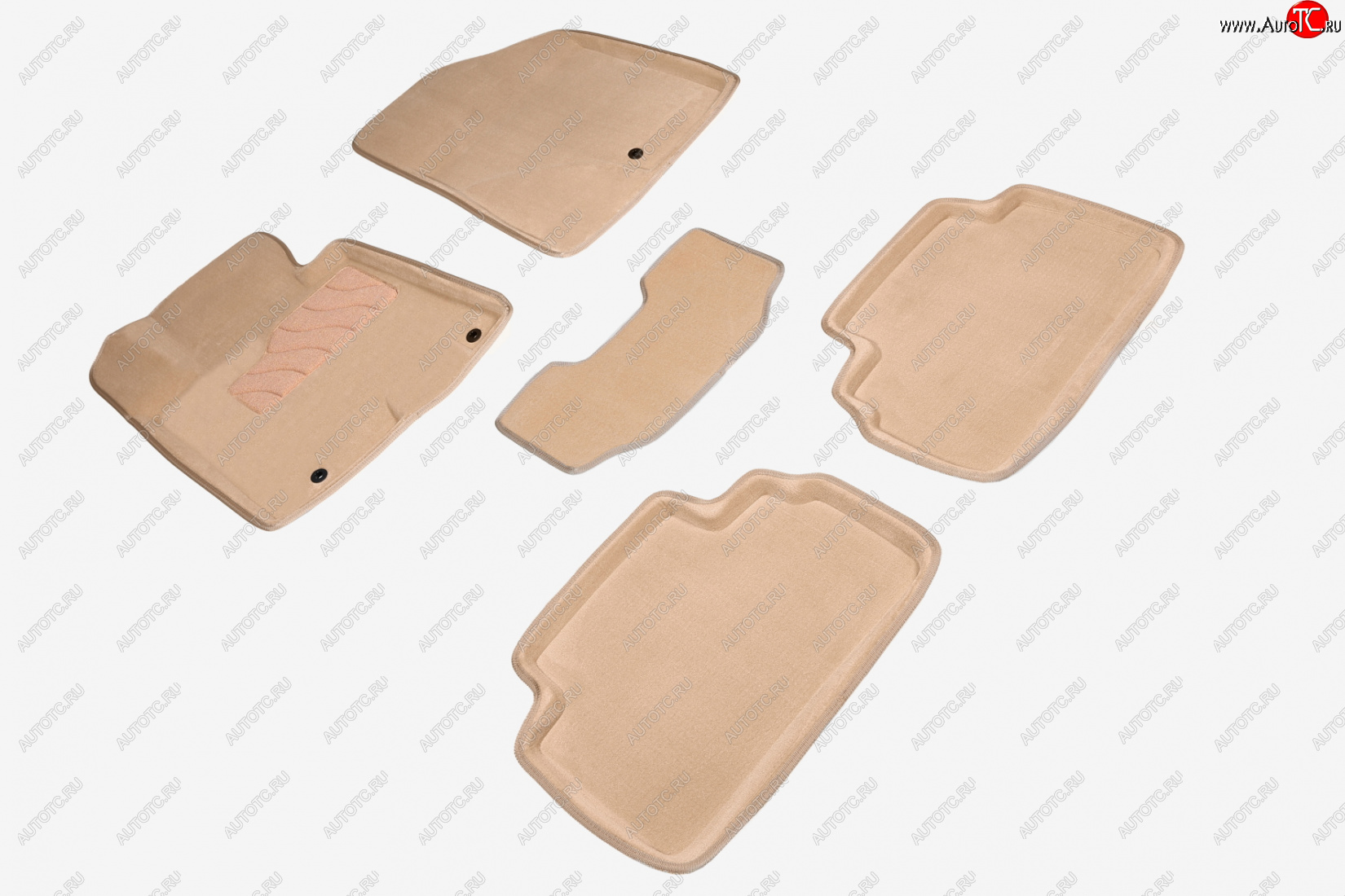 6 699 р. Комплект ковриков салона (ворсовые, 3D) SEINTEX  Hyundai I30 ( FD,  2 GD,  3 PD) (2007-2020), Hyundai I30 Fastback  PD (2017-2023), KIA Ceed  2 JD (2012-2018) (Бежевый)  с доставкой в г. Вологда