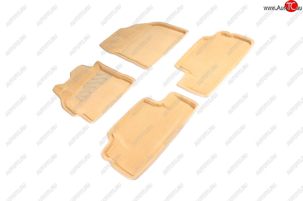 7 399 р. Комплект ковриков салона (ворсовые, 3D) Seintex  Toyota Corolla ( E150,  E140) (2006-2013) седан дорестайлинг, седан дорестайлинг, седан рестайлинг, седан рестайлинг (Бежевый)  с доставкой в г. Вологда