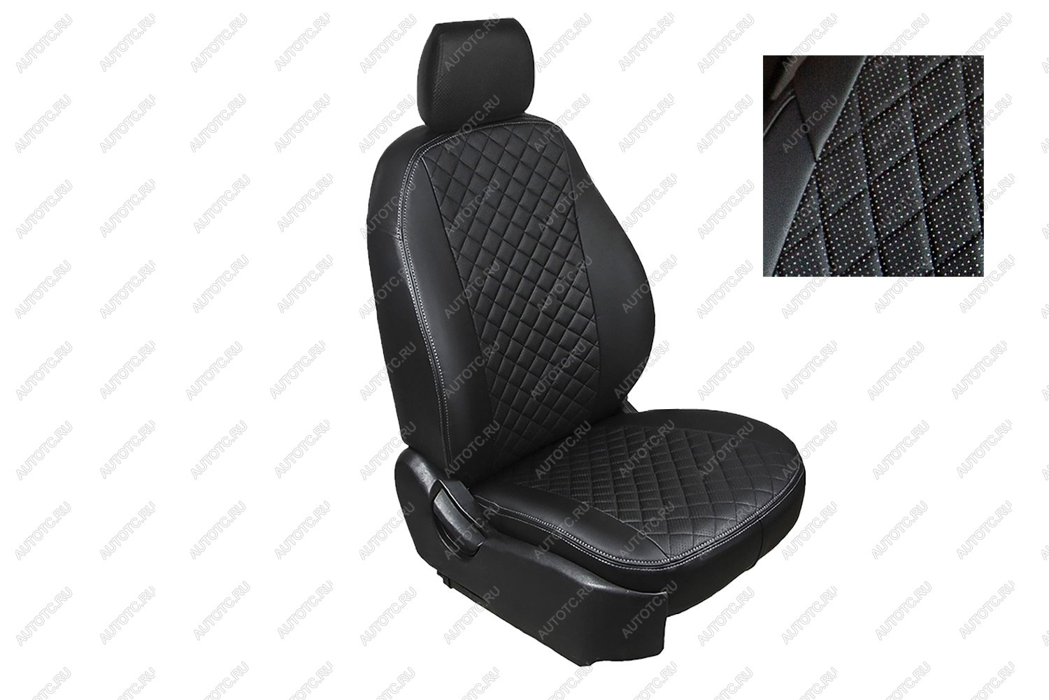 6 449 р. Чехлы на сиденье РОМБ (экокожа) Seintex Toyota Camry XV50 дорестайлинг (2011-2014) (черный)  с доставкой в г. Вологда