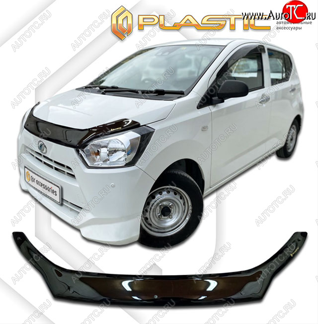 1 999 р. Дефлектор капота CA-Plastic  Daihatsu Mira e:S  LA350S,LA360S (2017-2025) (classic черный, без надписи)  с доставкой в г. Вологда