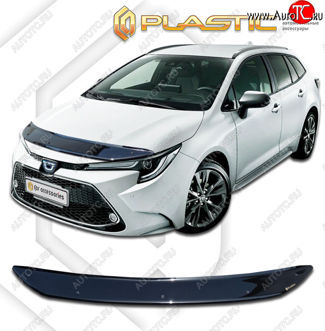 1 899 р. Дефлектор капота CA-Plastic  Toyota Corolla  E210 (2018-2022) универсал дорестайлинг (classic черный, без надписи)  с доставкой в г. Вологда