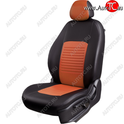 8 549 р. Комплект чехлов для сидений (РЗСиС 60/40 Илана+Орегон) ТУРИН Lord Autofashion Chevrolet Niva 2123 дорестайлинг (2002-2008) (черный, вставка коричневая/беж, строчка черная )  с доставкой в г. Вологда