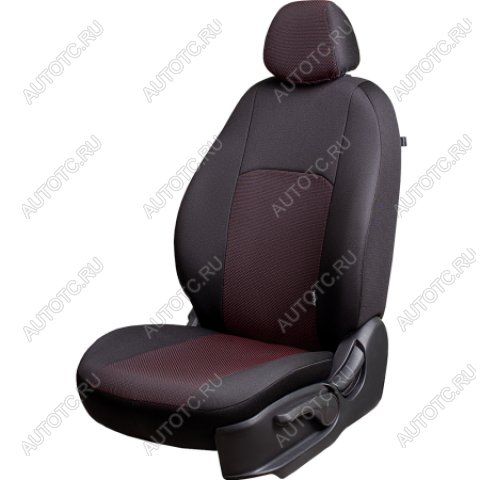 5 899 р. Комплект чехлов для сидений (РЗС 40/60 3Г Жаккард) Дублин Lord Autofashion Hyundai Getz TB хэтчбэк 5 дв. рестайлинг (2005-2010) (черный, вставка Ёж красная)  с доставкой в г. Вологда