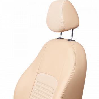 9 449 р. Комплект чехлов для сидений (РЗС 40/60 3Г Илана+Орегон) ТУРИН Lord Autofashion KIA Ceed 3 CD хэтчбэк (2018-2025) (бежевый, вставка бежевая, строчка бежевая)  с доставкой в г. Вологда. Увеличить фотографию 2