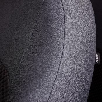 6 799 р. Комплект чехлов для сидений (ЦЗС 2П+1Г Жаккард) Дублин Lord Autofashion Volkswagen Polo 5 хэтчбек рестайлинг (2015-2020) (серый, вставка Стежок серая)  с доставкой в г. Вологда. Увеличить фотографию 3