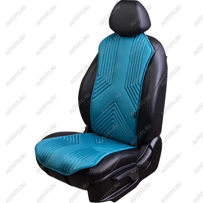 2 579 р. Накидка на сиденье (1 место Афины) ЛЮКС ст ВАН ВЭЙ Lord Autofashion Iveco EuroCargo (2013-2025) (бирюзовый, строчка темно-бирюзовая)  с доставкой в г. Вологда