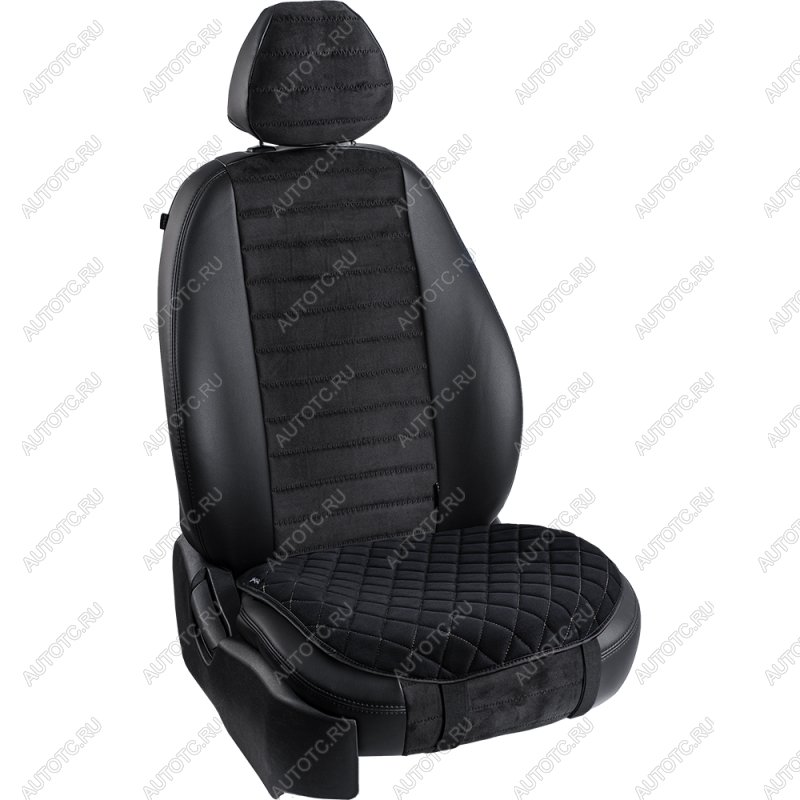 829 р. Подушка-комфорт ст РОМБ (Софа) Lord Autofashion SSANGYONG Torres 1 J100 (2022-2025) (черный, строчка бежевая)  с доставкой в г. Вологда