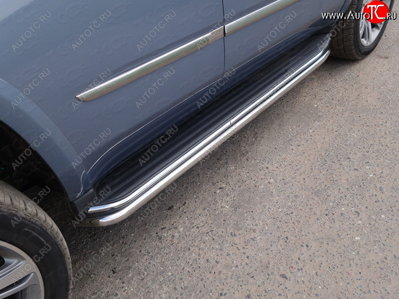 25 499 р. Защита порогов алюминий 50,8 мм, ТСС Тюнинг Cadillac Escalade GMTK2 джип 5 дв. короткая база (2015-2020)  с доставкой в г. Вологда