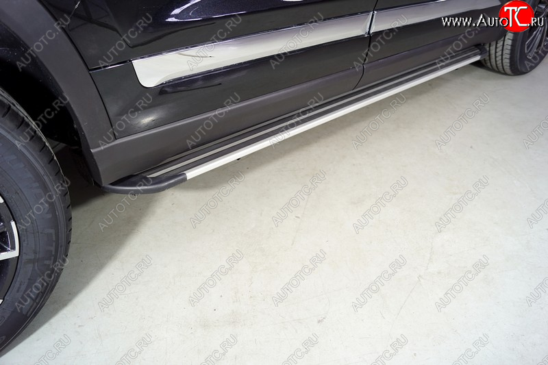20 599 р. Пороги алюминиевые Slim Line ТСС Тюнинг Chery Tiggo 8 PRO (2021-2025) (Silver )  с доставкой в г. Вологда