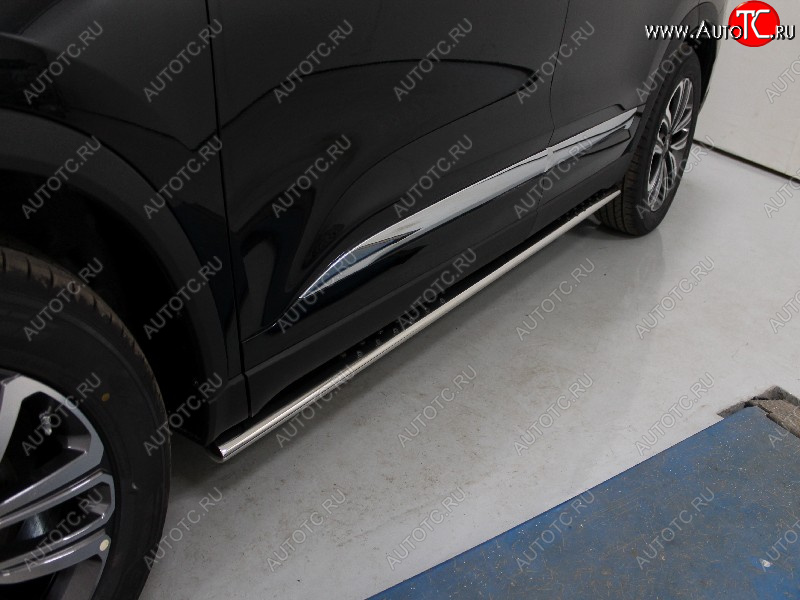 33 799 р. Пороги овальные с проступью 75х42 мм ТСС Тюнинг Chery Tiggo 8 (T18) дорестайлинг (2018-2022) (серые)  с доставкой в г. Вологда