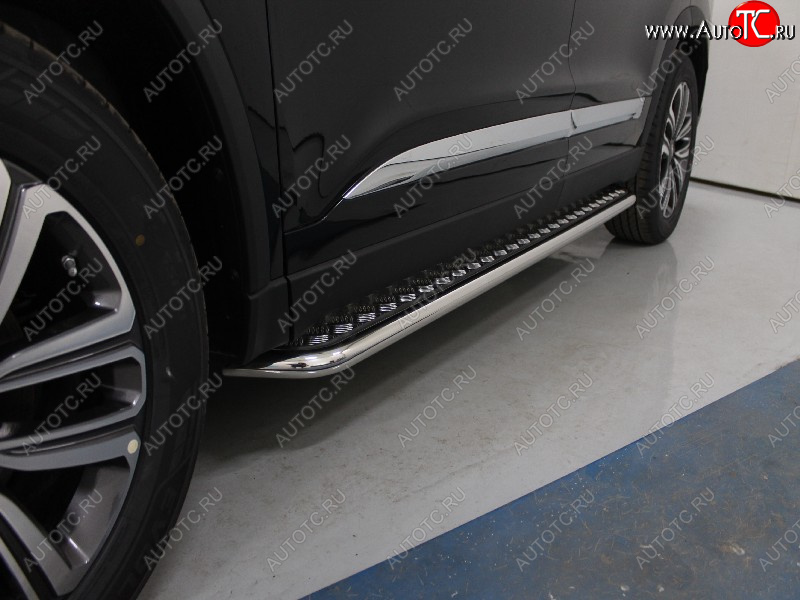 30 099 р. Пороги с площадкой 42,4 мм ТСС Тюнинг Chery Tiggo 8 (T18) дорестайлинг (2018-2022) (серые)  с доставкой в г. Вологда