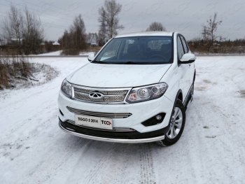 Защита переднего бампера нижняя d60,3 мм ТСС Тюнинг Chery Tiggo 5 (T21) дорестайлинг (2014-2017) (нержавейка)