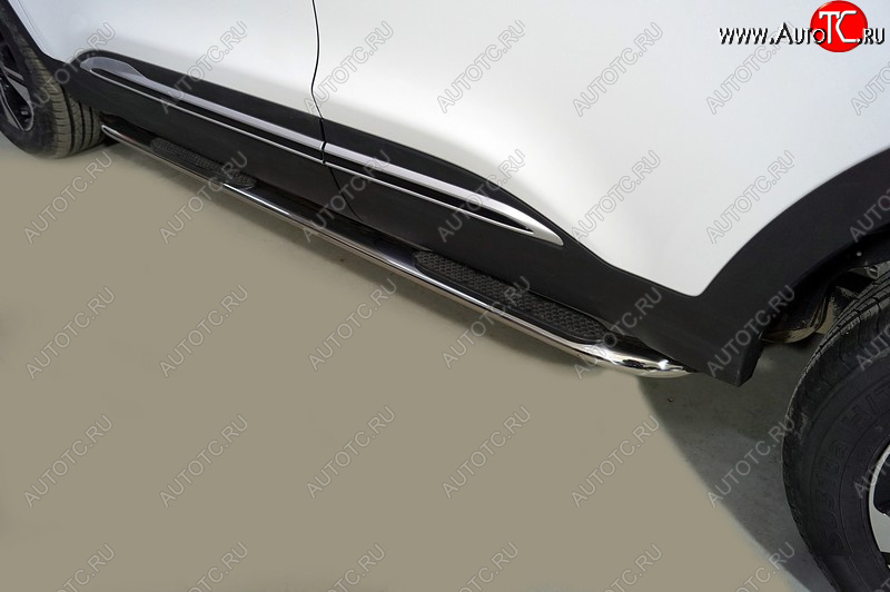 32 799 р. Пороги овальные гнутые с накладкой 75х42 мм ТСС Тюнинг Chery Tiggo 4 Pro (2021-2025) (серые)  с доставкой в г. Вологда