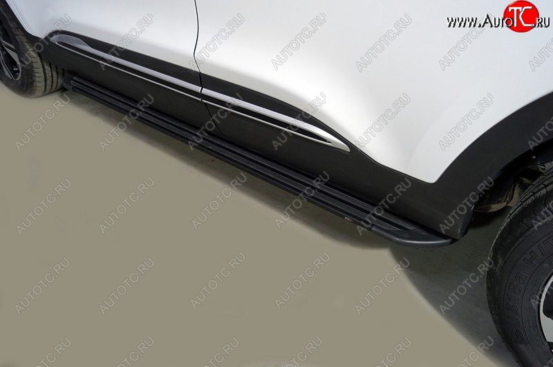 21 999 р. Пороги алюминиевые Slim Line ТСС Тюнинг Chery Tiggo 4 1-ый рестайлинг (2018-2023) (Black)  с доставкой в г. Вологда