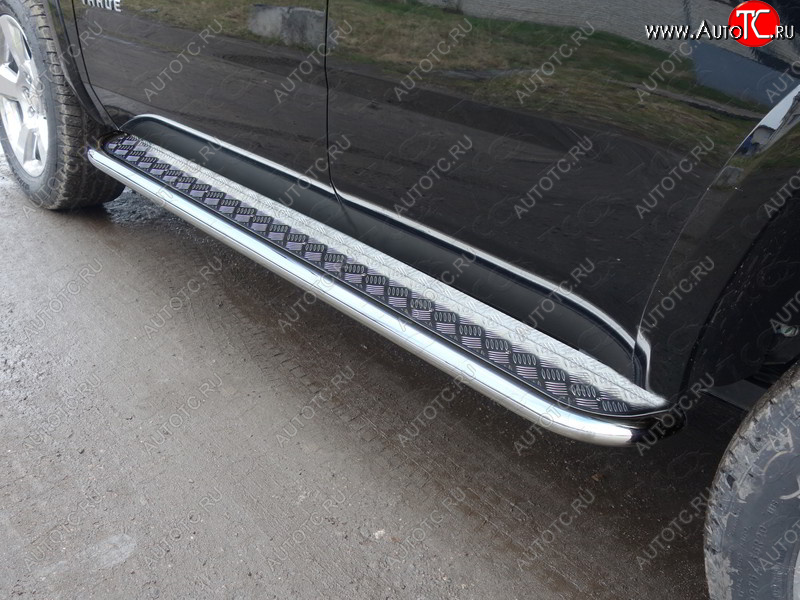 36 999 р. Пороги с площадкой 60,3 мм ТСС Тюнинг Chevrolet Tahoe K2UC (2014-2021) (серые)  с доставкой в г. Вологда