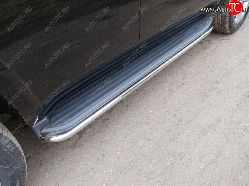 23 549 р. Защита порогов алюминий 42,4 мм, ТСС Тюнинг Chevrolet Tahoe K2UC (2014-2021)  с доставкой в г. Вологда