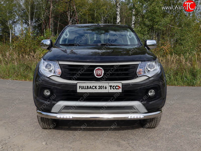 37 999 р. Защита переднего бампера нижняя с ДХО 76,1 мм ТСС Тюнинг Fiat Fullback (2016-2018) (нержавейка)  с доставкой в г. Вологда