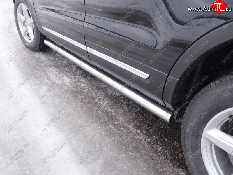 25 499 р. Защита порогов труба d60,3 мм ТСС Тюнинг Ford Explorer U502 1-ый рестайлинг, 5 дв. (2015-2018) (серые)  с доставкой в г. Вологда