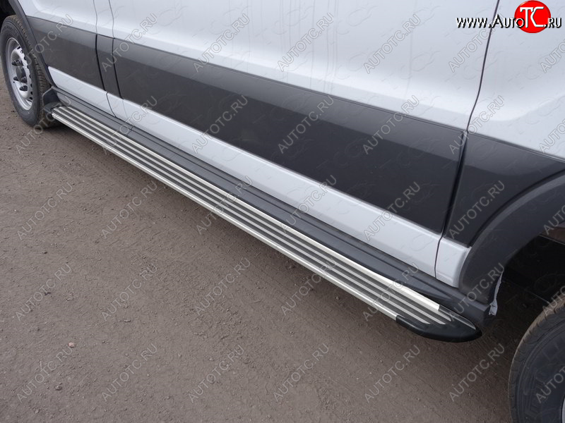 14 599 р. Порог правый алюминиевый Slim Line Silver, ТСС Тюнинг Ford Transit Connect (2013-2018) (Slim Line Silver)  с доставкой в г. Вологда