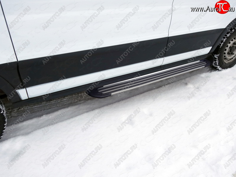 10 399 р. Порог правый алюминиевый Slim Line Silver, ТСС Тюнинг Ford Transit Connect (2013-2018) ( Slim Line Silver)  с доставкой в г. Вологда