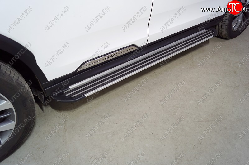 20 599 р. Пороги алюминиевые Slim Line ТСС Тюнинг GAC GS8 (2016-2023) (Silver)  с доставкой в г. Вологда