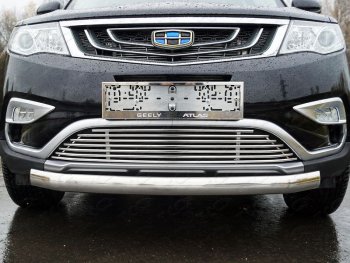 Нижняя декоративная вставка в бампер ТСС Тюнинг Geely Atlas NL3 (2016-2022) (d 12 мм)