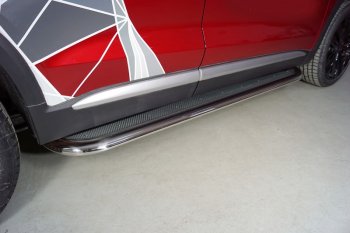 Пороги с площадкой (d75х42 мм) ТСС Тюнинг Geely Tugella FY11,HPBA4 рестайлинг (2022-2025)