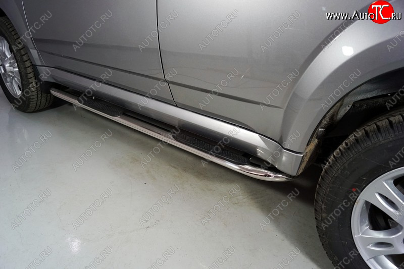 33 799 р. Пороги овальные гнутые с накладкой 75х42 мм Haval H5 рестайлинг (2020-2023) (серые)  с доставкой в г. Вологда