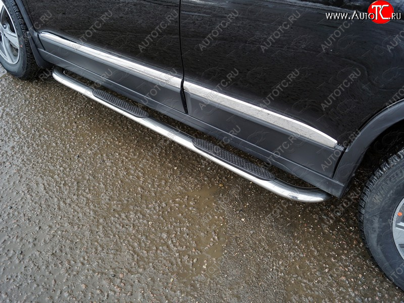 34 749 р. Пороги овальные гнутые с накладкой 75х42 мм Haval H6 (2013-2020) (серые)  с доставкой в г. Вологда