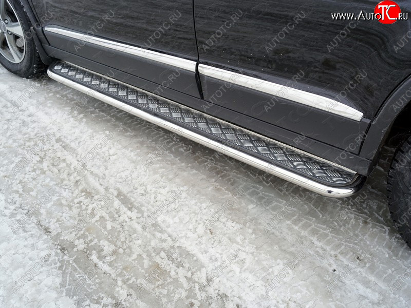 30 099 р. Пороги с площадкой 42,4 мм ТСС Тюнинг Haval H6 (2013-2020) (серые)  с доставкой в г. Вологда