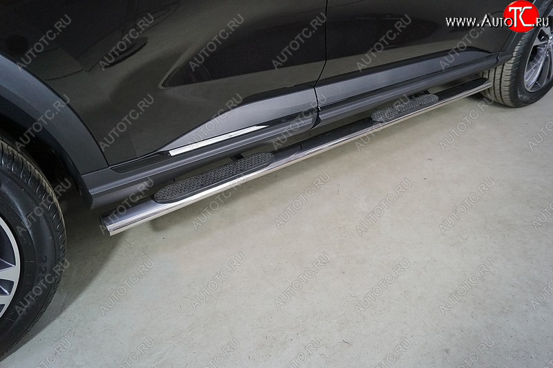 40 999 р. Пороги овальные с накладкой 120х60 мм Haval F7x рестайлинг (2022-2024) (серые)  с доставкой в г. Вологда