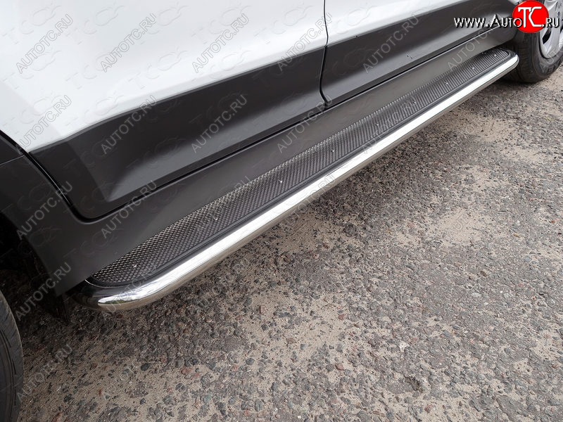 36 999 р. Пороги с площадкой 42,4 мм ТСС Тюнинг Hyundai Creta GS дорестайлинг (2015-2019) (нержавейка)  с доставкой в г. Вологда