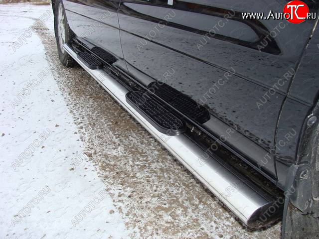 47 999 р. Пороги овальные с накладкой 120x60 мм ТСС Тюнинг Hyundai Starex/Grand Starex/H1 TQ рестайлинг (2014-2018) (серые)  с доставкой в г. Вологда