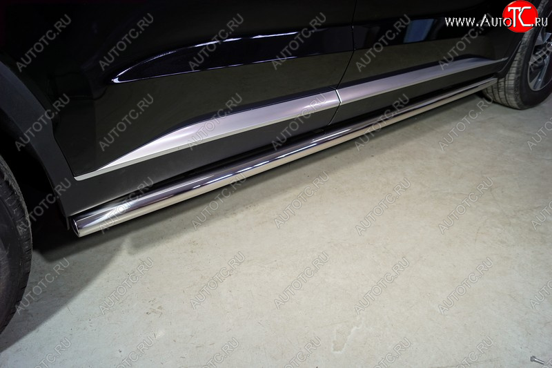 26 749 р. Защита порогов труба d60,3 мм ТСС Тюнинг Hyundai Palisade LX2 (2018-2022) (серые)  с доставкой в г. Вологда