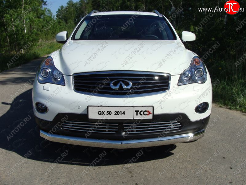 8 799 р. Нижняя декоративная вставка в бампер ТСС Тюнинг INFINITI EX35 J50 (2007-2013) (d 12 мм)  с доставкой в г. Вологда