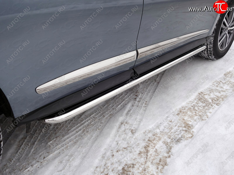 41 749 р. Пороги с площадкой 42,4 мм ТСС Тюнинг INFINITI QX60 L50 рестайлинг (2016-2021) (нержавейка)  с доставкой в г. Вологда