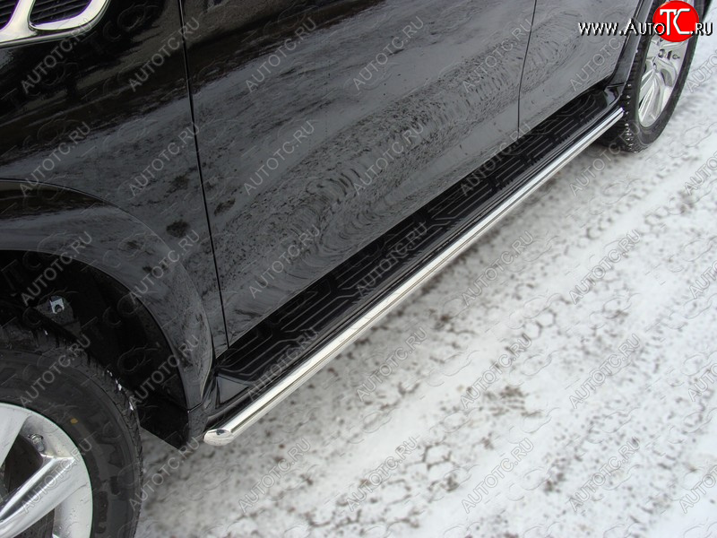 23 549 р. Защита порогов алюминий 42,4 мм, ТСС Тюнинг INFINITI QX80 Z62 1-ый рестайлинг (2014-2018)  с доставкой в г. Вологда