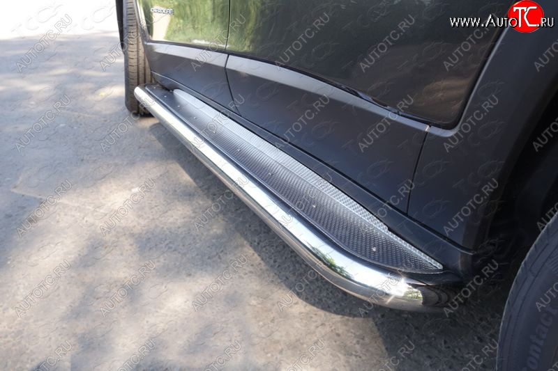 42 999 р. Пороги с площадкой 60,3 мм Sport, Longitude, Limited ТСС Тюнинг Jeep Cherokee KL дорестайлинг (2014-2017) (нержавейка)  с доставкой в г. Вологда