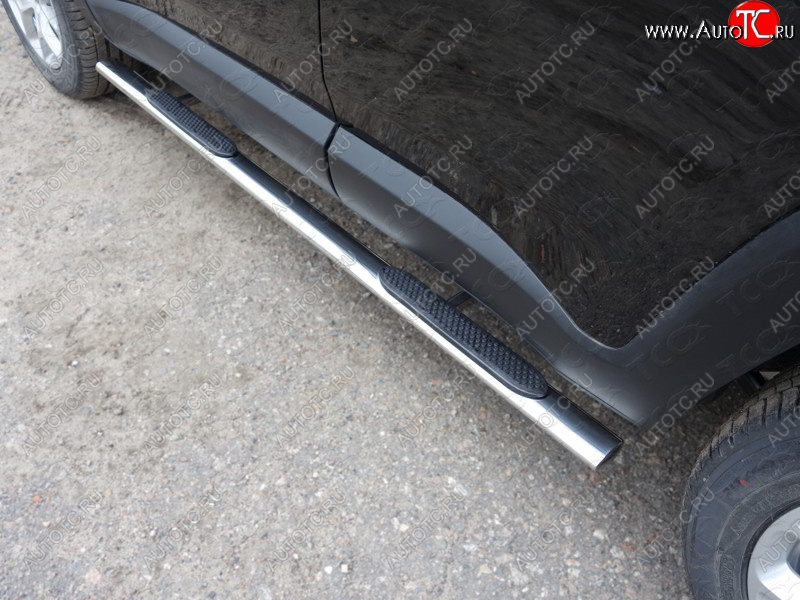 29 749 р. Пороги овальные с накладкой 75х42 мм ТСС Тюнинг Jeep Renegade 1 BU дорестайлинг (2014-2020) (серые)  с доставкой в г. Вологда