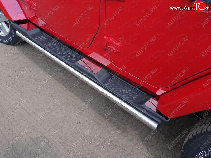 15 699 р. Защита порогов 60,3 мм ТСС Тюнинг Jeep Wrangler JK 3 дв. дорестайлинг (2006-2010) (нержавейка)  с доставкой в г. Вологда