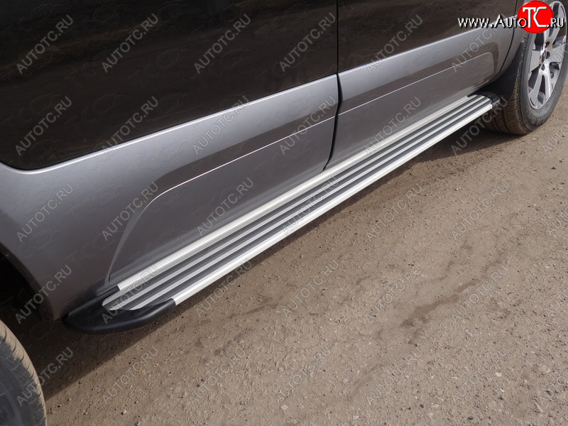 20 599 р. Пороги алюминиевые Slim Line ТСС Тюнинг KIA Mohave HM рестайлинг (2017-2020) (Silver)  с доставкой в г. Вологда