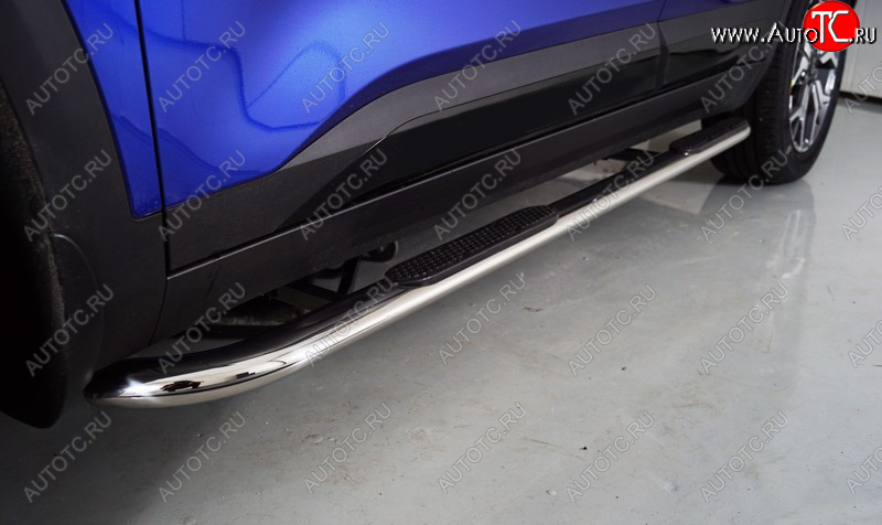 31 399 р. Пороги овальные гнутые с накладкой 75х42 мм KIA Seltos (2019-2025) (серые)  с доставкой в г. Вологда