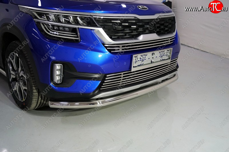 17 999 р. Защита переднего бампера нижняя d60,3 мм ТСС Тюнинг KIA Seltos (2019-2025) (нержавейка)  с доставкой в г. Вологда
