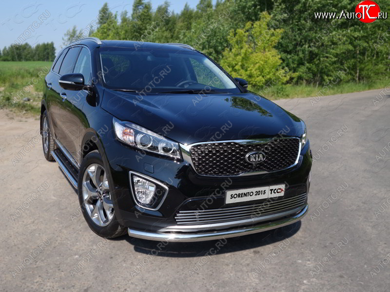 17 649 р. Защита переднего бампера нижняя d60,3 мм ТСС Тюнинг KIA Sorento UM/Prime дорестайлинг (2014-2018) (нержавейка)  с доставкой в г. Вологда
