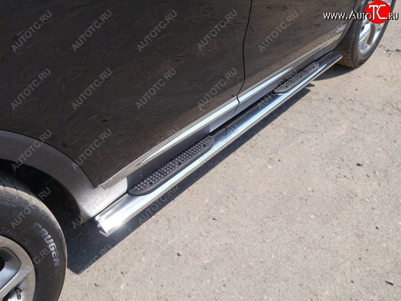 40 799 р. Пороги овальные с накладкой 120х60 мм ТСС Тюнинг KIA Sorento UM/Prime рестайлинг (2018-2020) (серые)  с доставкой в г. Вологда